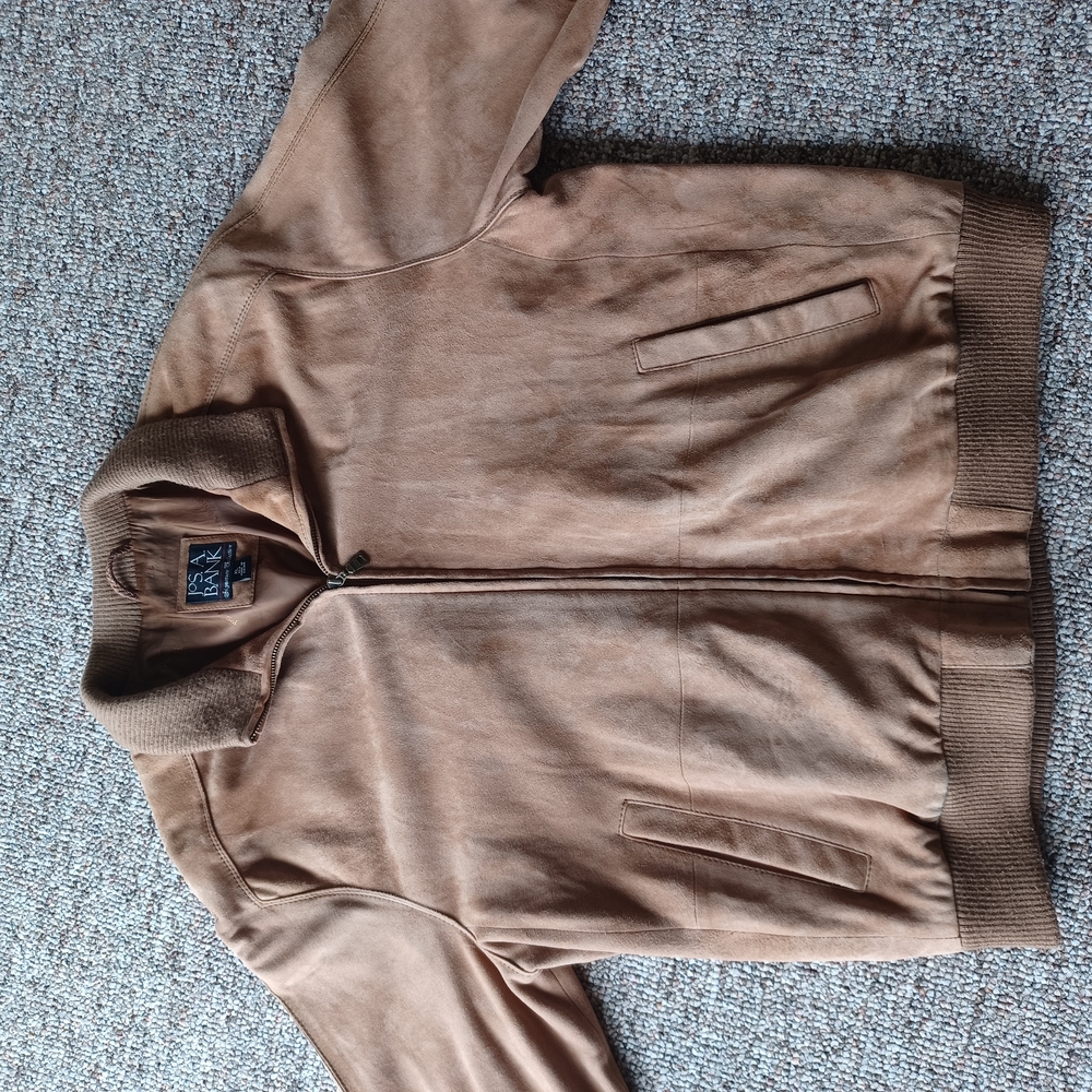 Brown Suede Bomber Jacket